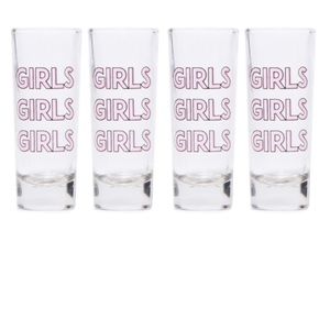 Ankit Shot Glasses Set Of 4 Says “Girls, Girls, Girls”